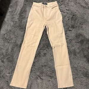 Hollister Women's Beige Straight Leg Jeans